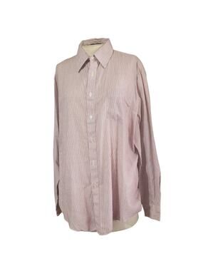 Vintage 70s Pin Striped Button Down Long Sleeve Shirt Size Large